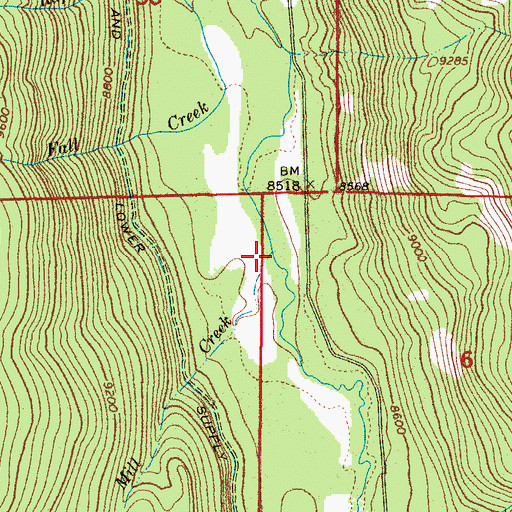 Topographic Map of Mill Creek, CO