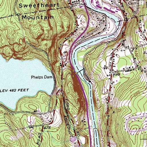 Topographic Map of Collins Company Lower Dam, CT