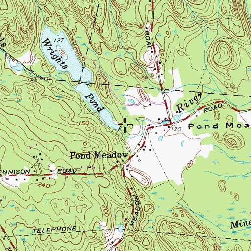 Topographic Map of Wrights Pond Dam, CT