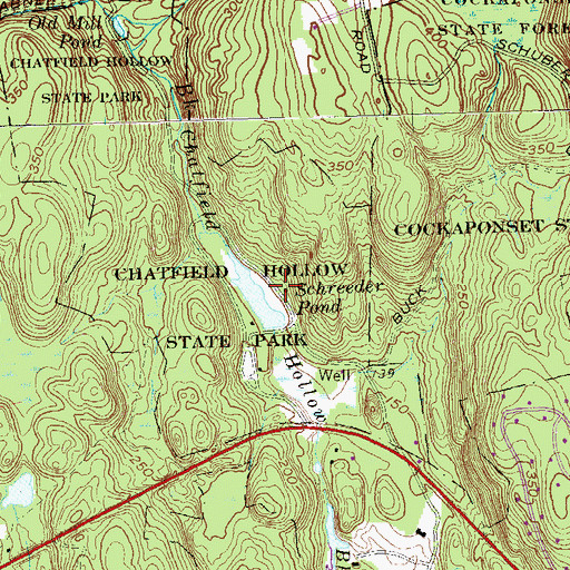 Topographic Map of Schreeder Pond Dam, CT