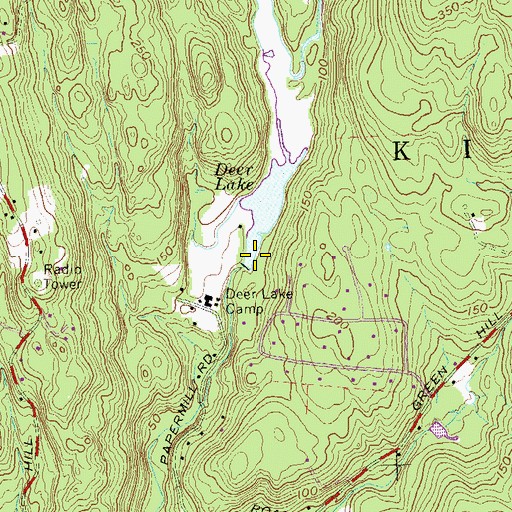Topographic Map of Deer Lake Dam, CT