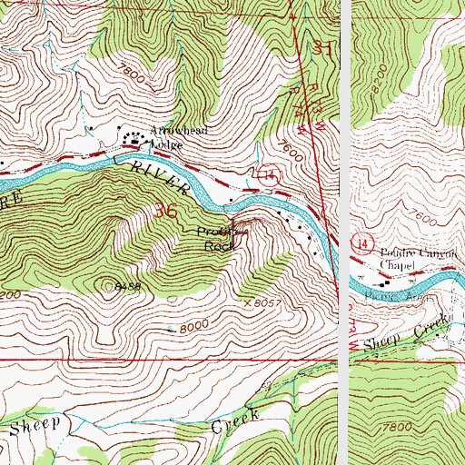 Topographic Map of Profile Rock, CO