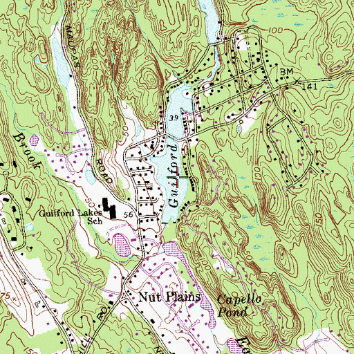 Topographic Map of Guilford Lake, CT