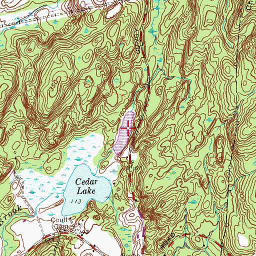 Topographic Map of E A Whitford Pond, CT