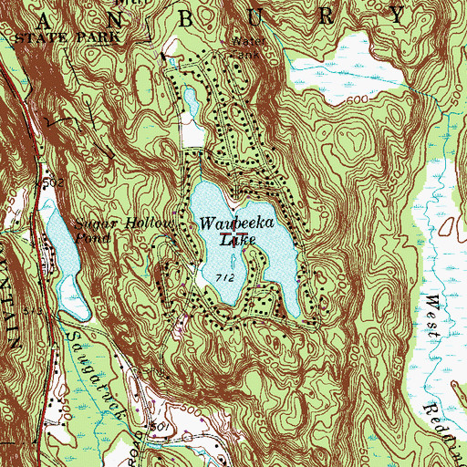 Topographic Map of Bushy Hill Pond Dam, CT