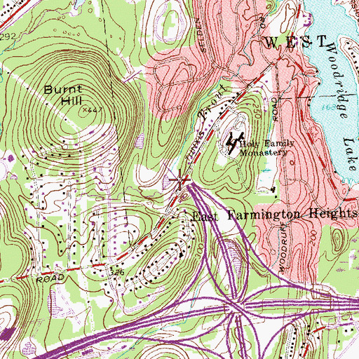 Topographic Map of Burnt Hill Reservoir, CT