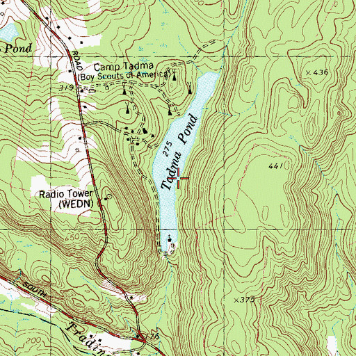 Topographic Map of Tadma Pond Dam, CT