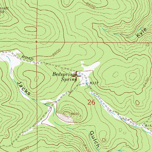 Topographic Map of Bedsprings Spring, CO