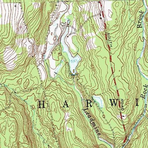 Topographic Map of Valley Pond Dam, CT