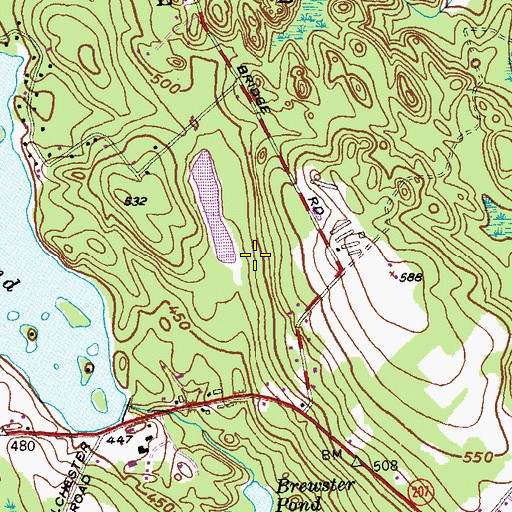 Topographic Map of Mathiew Pond Dam, CT
