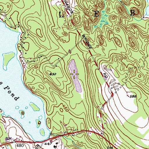 Topographic Map of Mathiew Pond, CT