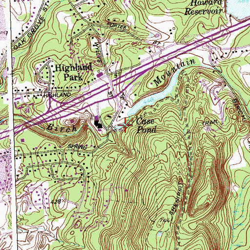Topographic Map of Case Pond Upper, CT