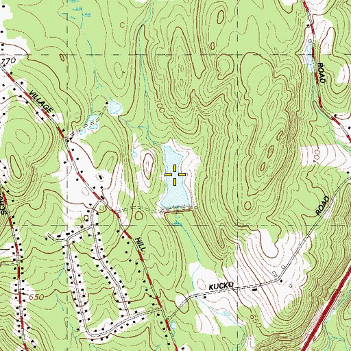 Topographic Map of Halchek Pond, CT