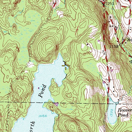 Topographic Map of North Pond Dikes, CT