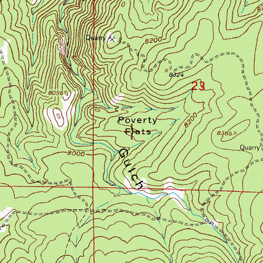 Topographic Map of Poverty Flats, CO