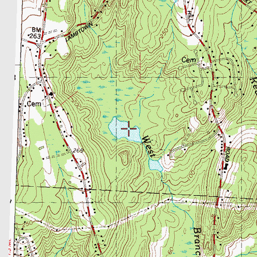 Topographic Map of Tribrook Pond, CT