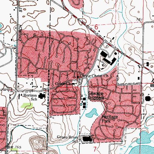 Topographic Map of Living Christ Church, IL