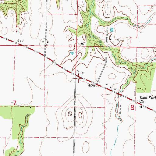 Topographic Map of East Fork School (historical), IL