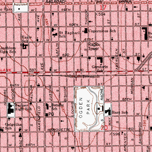 Topographic Map of Englewood United Missionary Baptist Church, IL