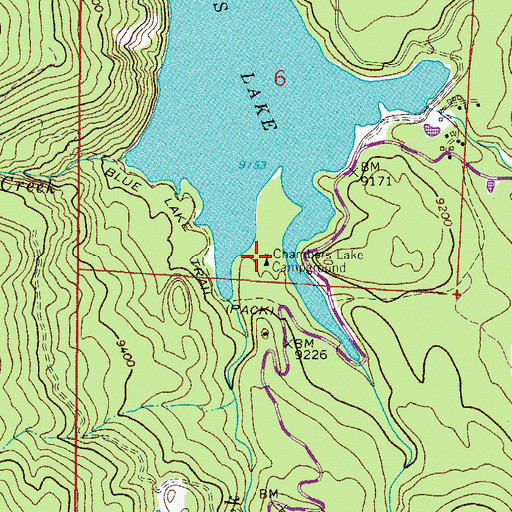 Topographic Map of Chambers Lake Campground, CO