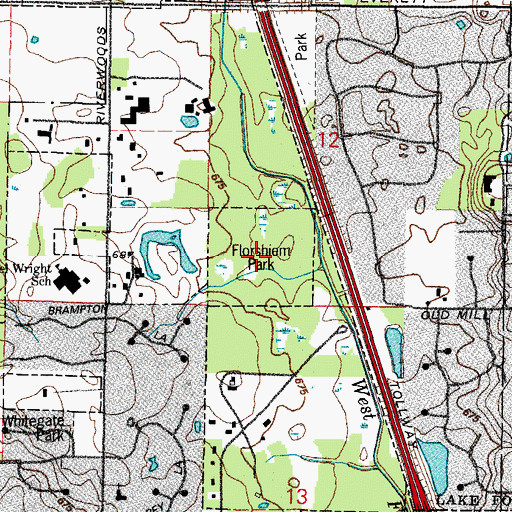 Topographic Map of Florsheim Park, IL