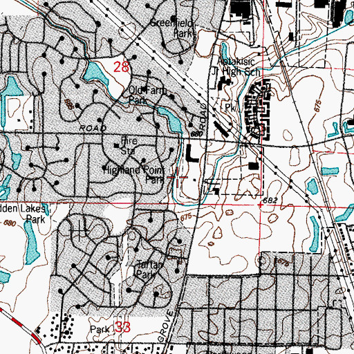 Topographic Map of Highland Point Park, IL