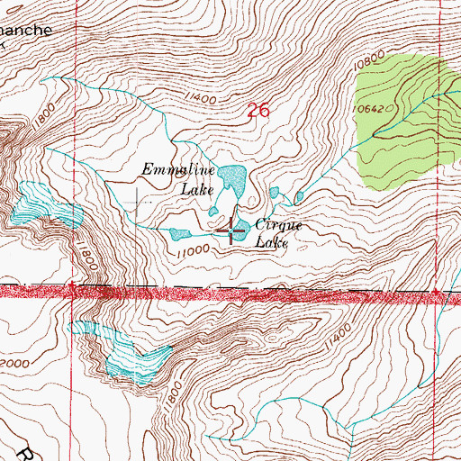 Topographic Map of Cirque Lake, CO