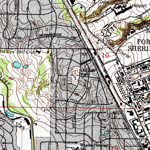 Topographic Map of Old Elm Park, IL