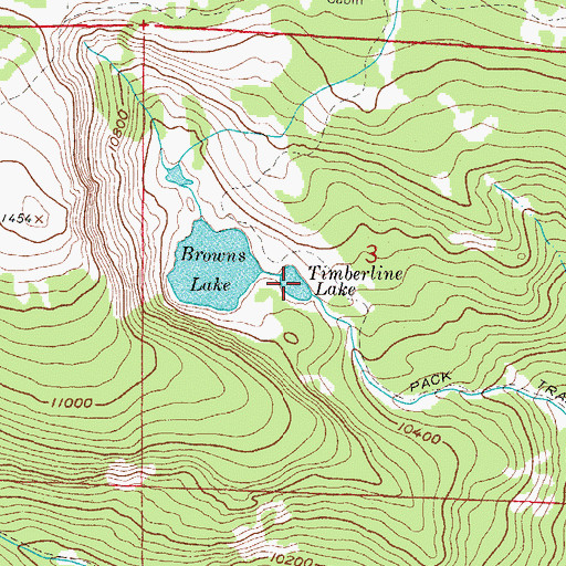 Topographic Map of Timberline Lake, CO