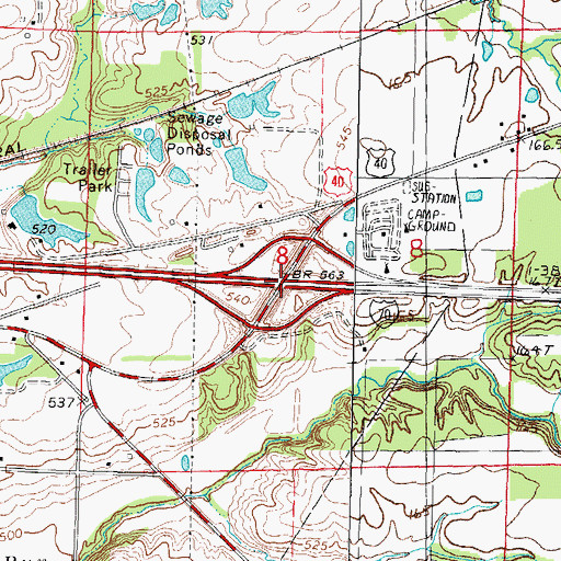Topographic Map of Interchange 68, IL