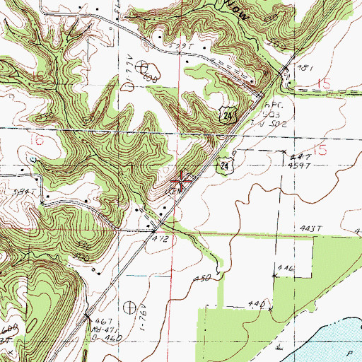 Topographic Map of Walnut Cemetery, IL