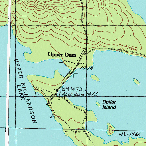 Topographic Map of Upper Dam, ME