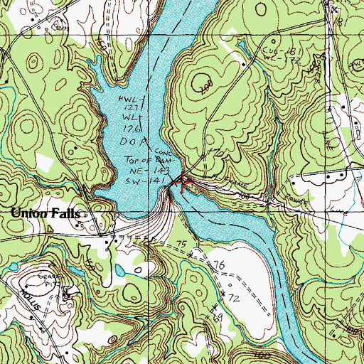 Topographic Map of Skelton Dam, ME