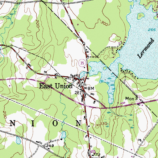 Topographic Map of East Union Dam, ME