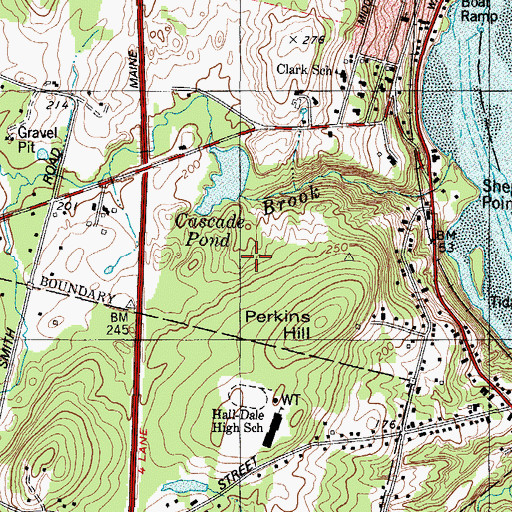 Topographic Map of Vaughn Pond, ME