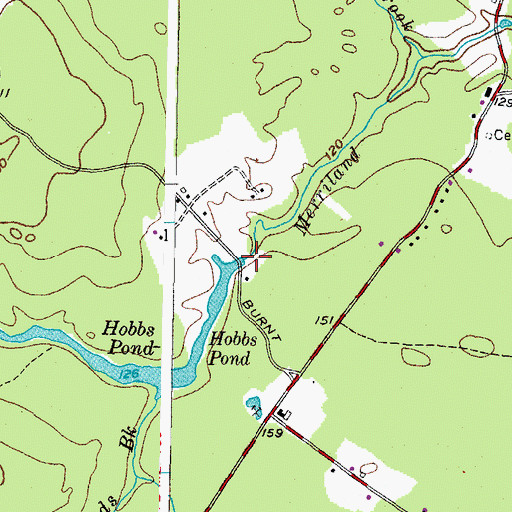 Topographic Map of Hobbs Pond Dam, ME