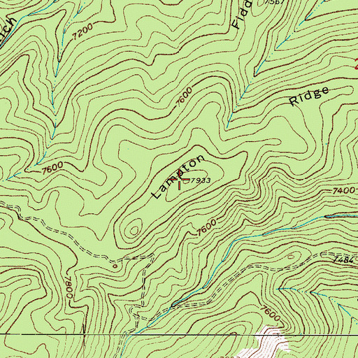 Topographic Map of Lampton Ridge, CO