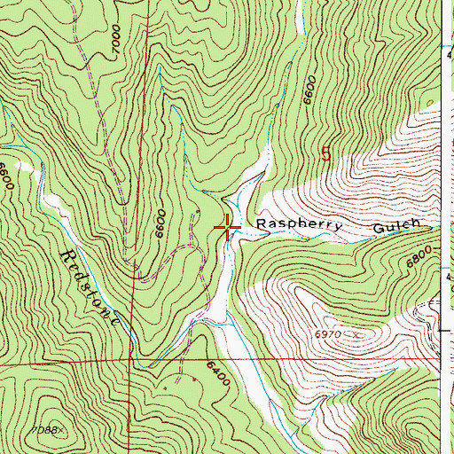 Topographic Map of Raspberry Gulch, CO
