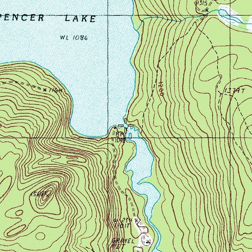 Topographic Map of Spencer Lake, ME