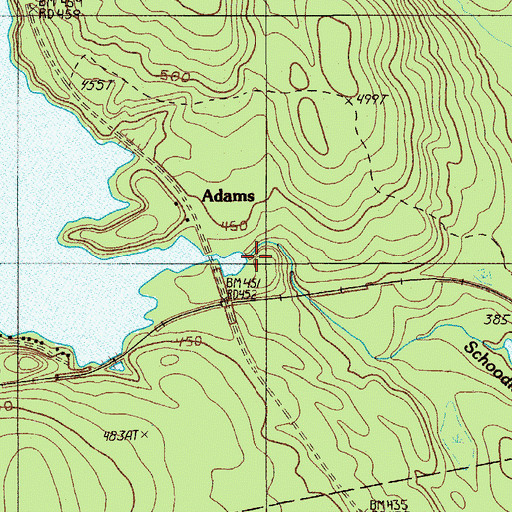 Topographic Map of Schoodic Lake Dam, ME