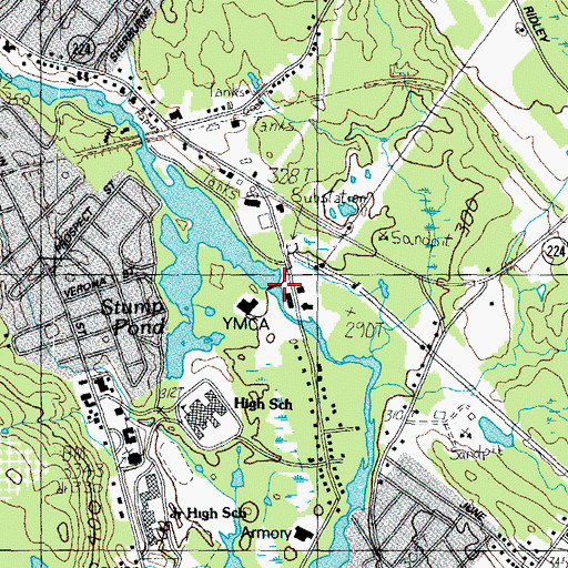 Topographic Map of River Street Dam, ME