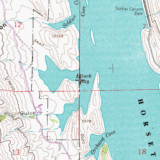 Topographic Map of Eltuck Bay, CO
