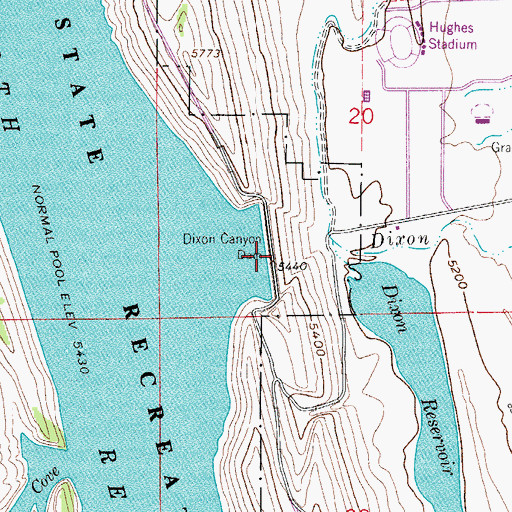 Topographic Map of Dixon Canyon Dam, CO