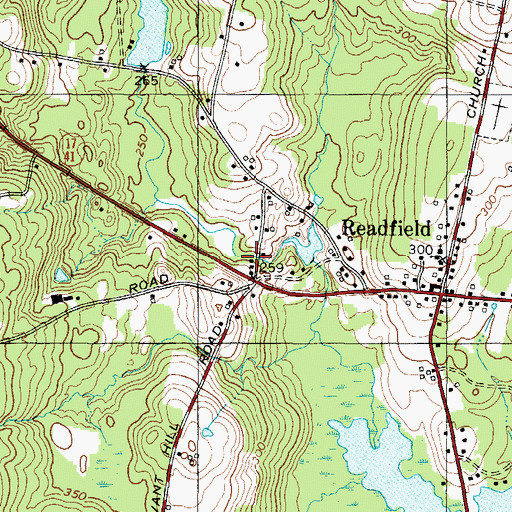 Topographic Map of Grist Mill Pond Dam, ME