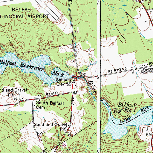 Topographic Map of Little River Upper Dam, ME