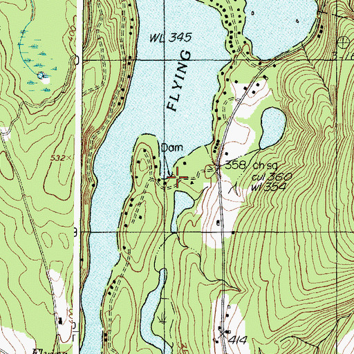 Topographic Map of Flying Pond Dam, ME