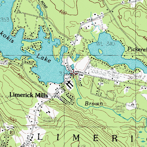Topographic Map of Sokokis Lake Dam, ME