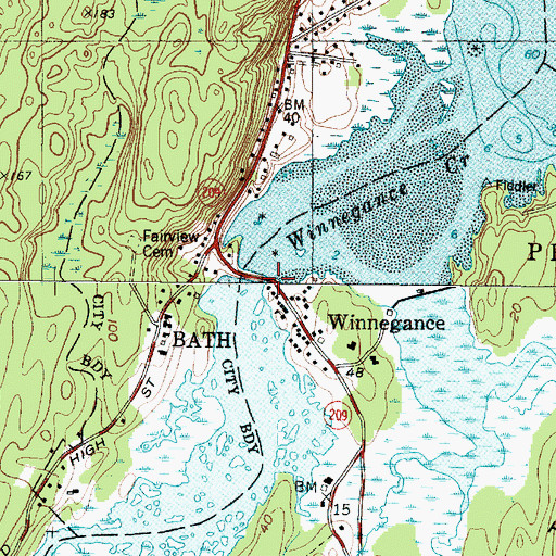 Topographic Map of Winnegance Causeway Dam, ME
