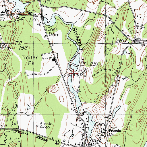 Topographic Map of Outlet Stream, ME