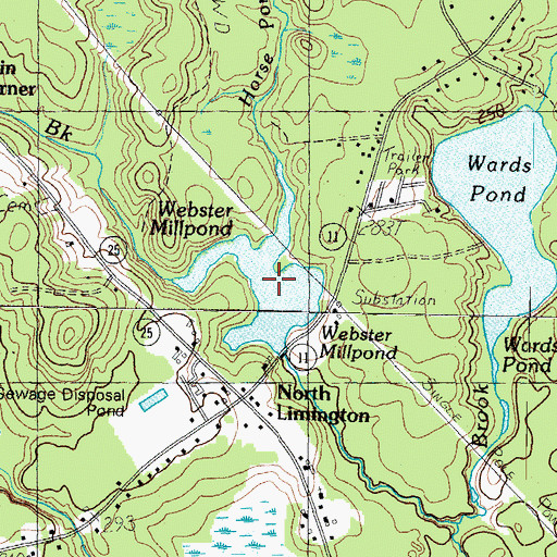 Topographic Map of Webster Millpond, ME
